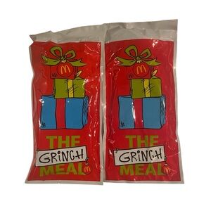 McDonald’s 2025 Grinch Meal Sock set of 2 Unopened Collectible Unisex Gift Ready